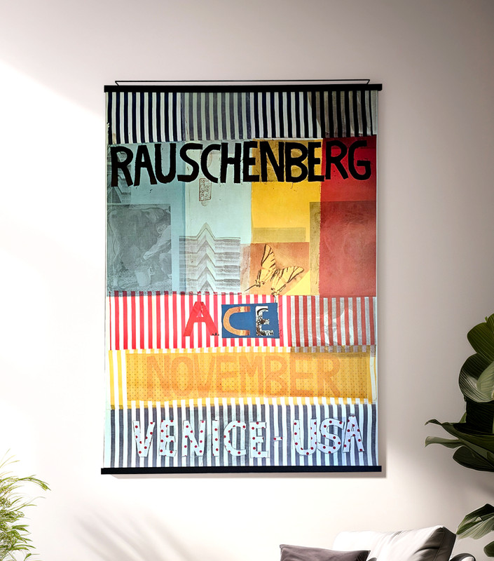 Robert Rauschenberg Venice California Pop Art Poster ’77 Ace Gallery WITH HANGER