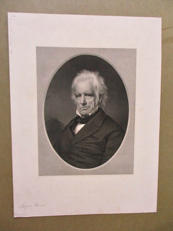 Antique Engraving, New York GOVERNOR Edwin D.MORGAN,1811-83, 19 1/4″ x 14 1/4″