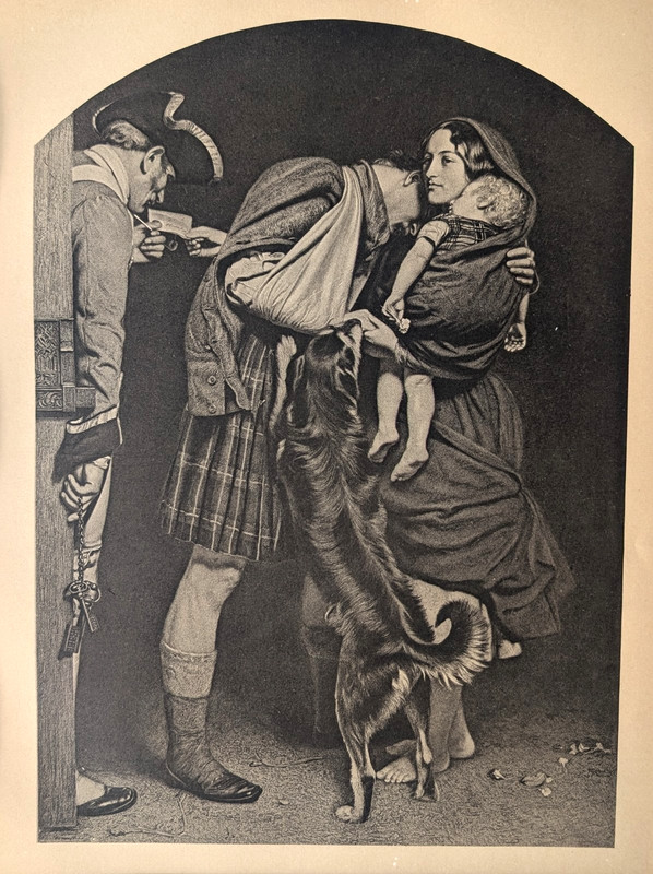 Antique Victorian Photogravure “Order of Release” c1890 Matted 12x16