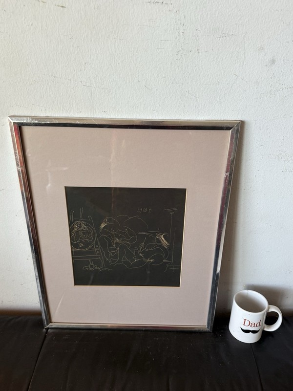 PABLO PICASSO VINTAGE EROTIC CUBISM LITHOGRAPH ENGRAVING OLD MODERN ART 1968 gallery