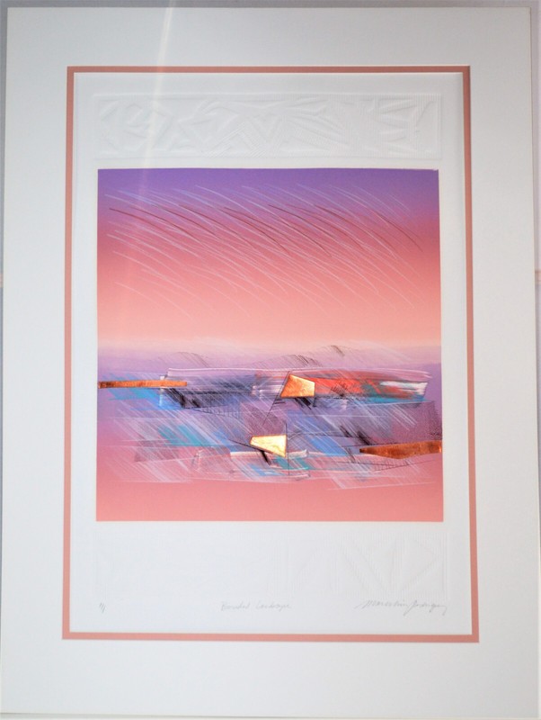 MANUEL RODRIGUEZ Jr EMBOSSED MONO PRINT HAND PAINTED SIGNED PHILIPPINE LISTED