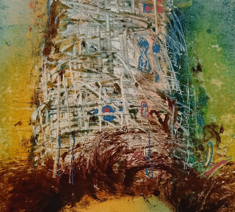 Original Ukrainian Monotype Portrait Signed Framed Surreal Art Artist Trusov gallery