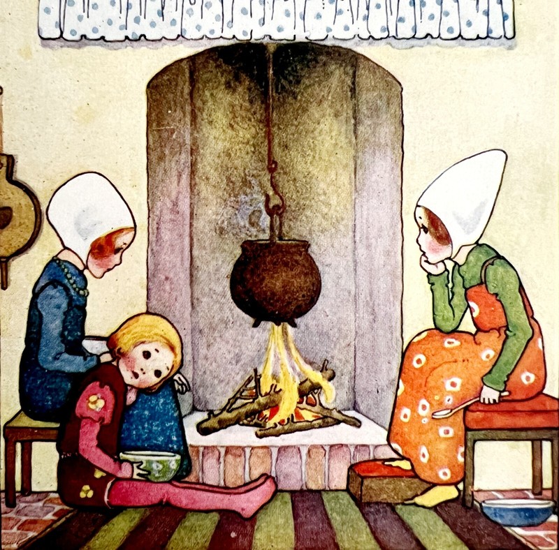 Stew In The Fireplace 1906 Lithograph Art Print 6 x 4″ MilIicent Sowerby DWZ3D