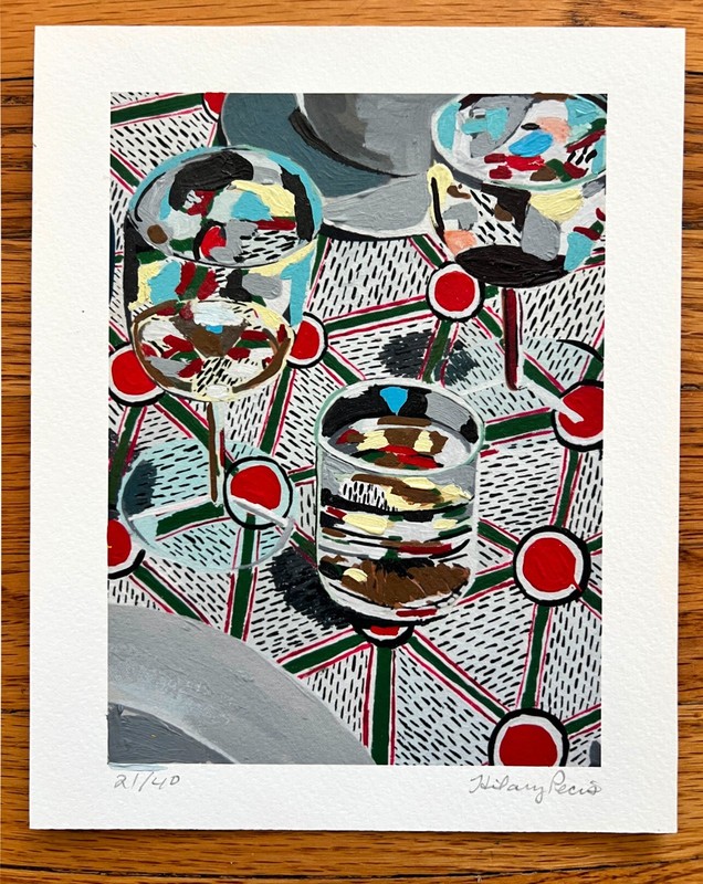 Gorgeous hand-embellished Hilary Pecis print (one of a kind)