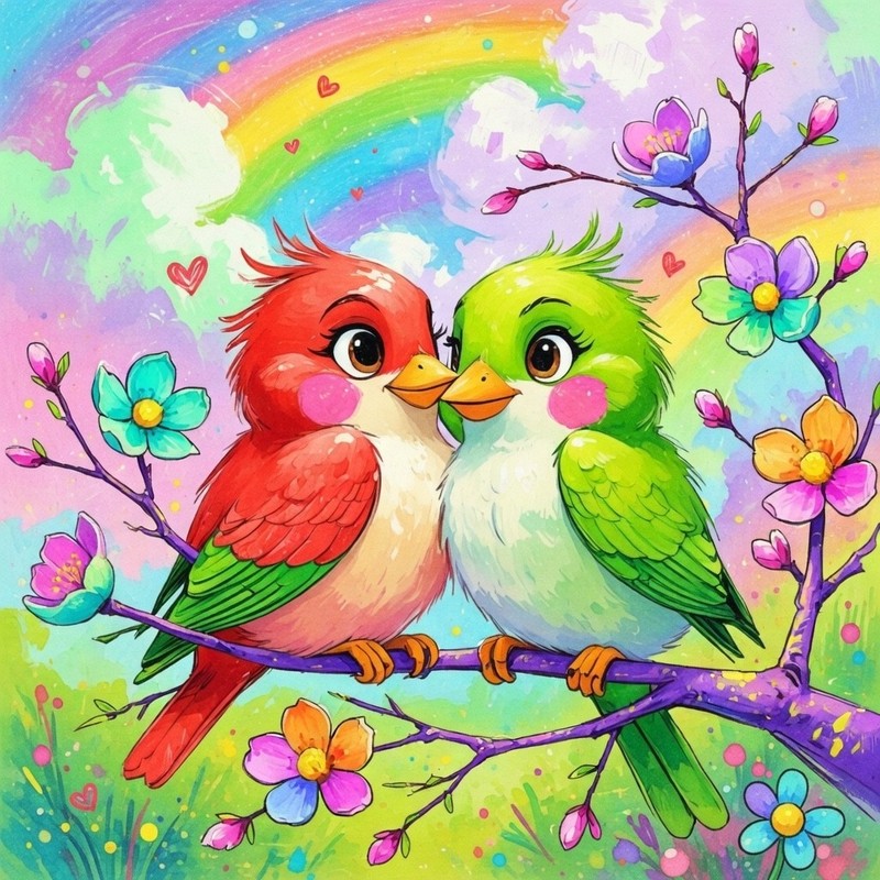 Cute Baby Birds 4K Wallpaper Digital Art HD Animal Printable Kids Room Art 1020