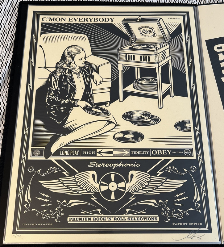 Shepard Fairey / Obey Giant «C’mon Everybody» Signed S/N ##/450 RARE 2012