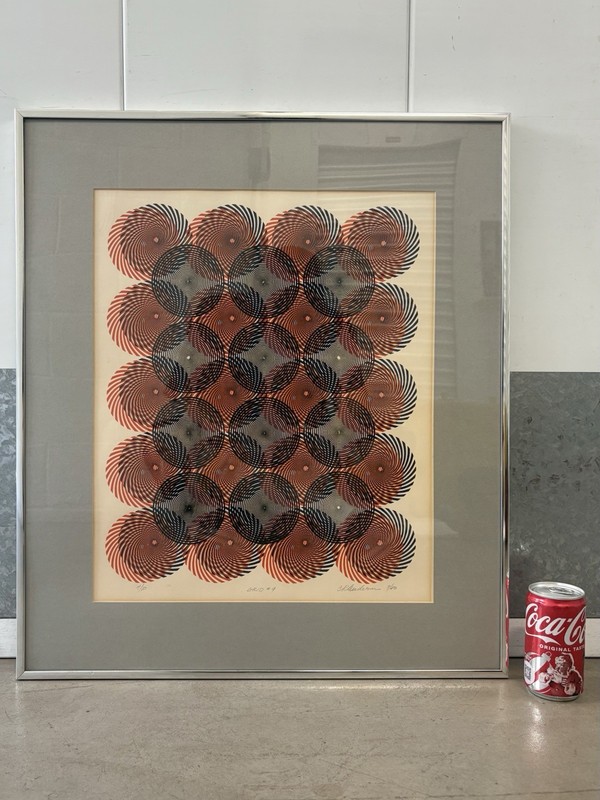 🔥 Vintage '60s ABSTRACT Modern OP ART Spirals GALAXIES Lithograph, ANDERSON gallery