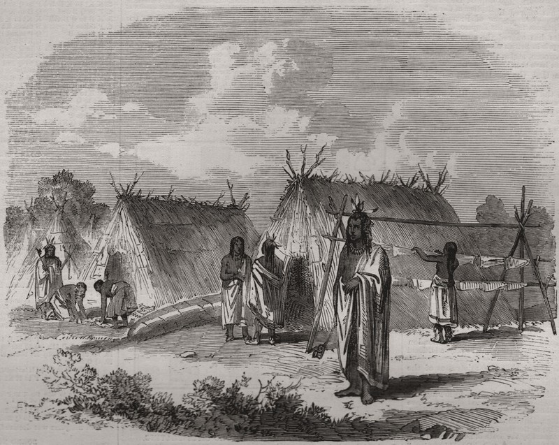 Assiniboine & Saskatchewan expedition Ojibwa camp Rainy River falls Canada 1858
