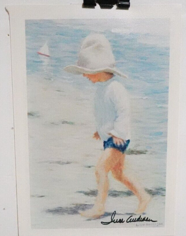 IVAN ANDERSON «BOY WITH BIG HAT» HAND SIGNED SMALL 4″ X 6″ PRINT