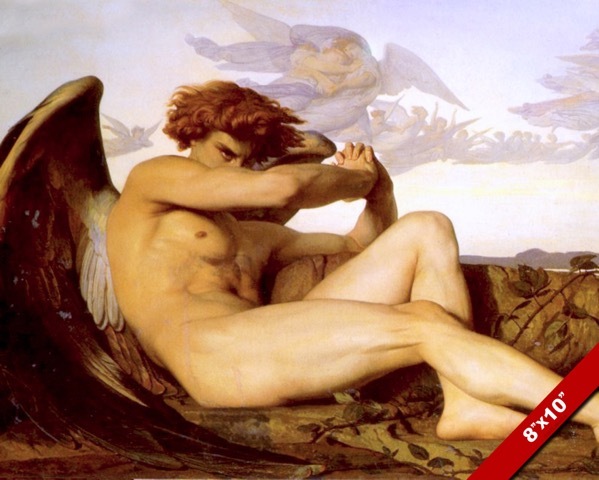 FALLEN ANGEL IN ANGER ANGUISH PAINTING BIBLE CHRISTIAN ART REAL CANVAS PRINT