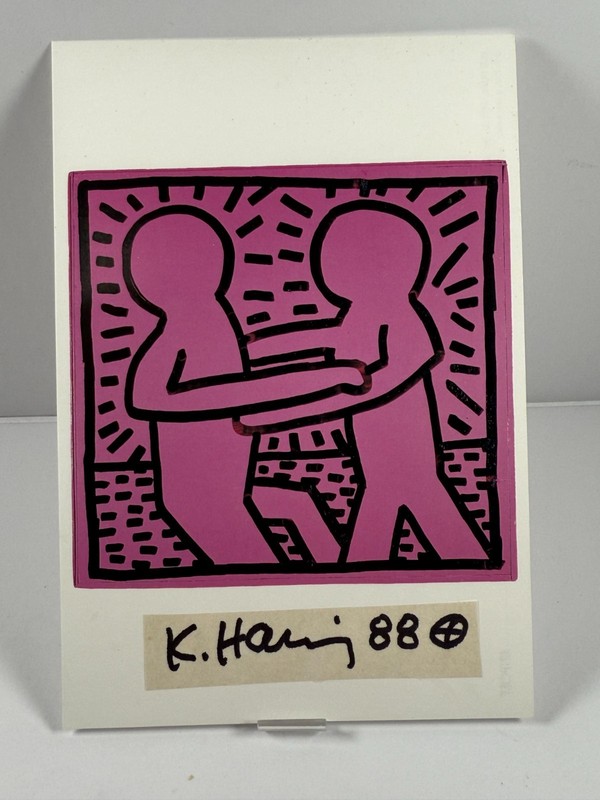 Vintage Keith Haring Signed Art Postcard Untitled 1981 Fotofolio Autographed