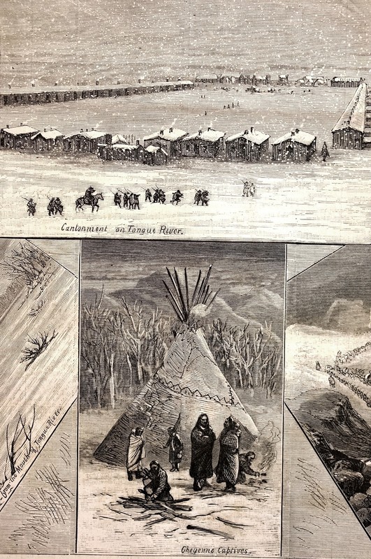 Sioux and Cheyenne Indians GEN. MILES CAMPAIGN 1877 Antique Engraving Art Matted gallery