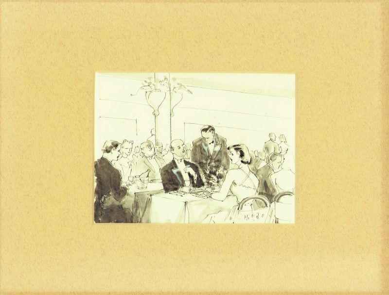 3 Original Illustration Sketches by Misao Takano Japanese Art Deco Artist