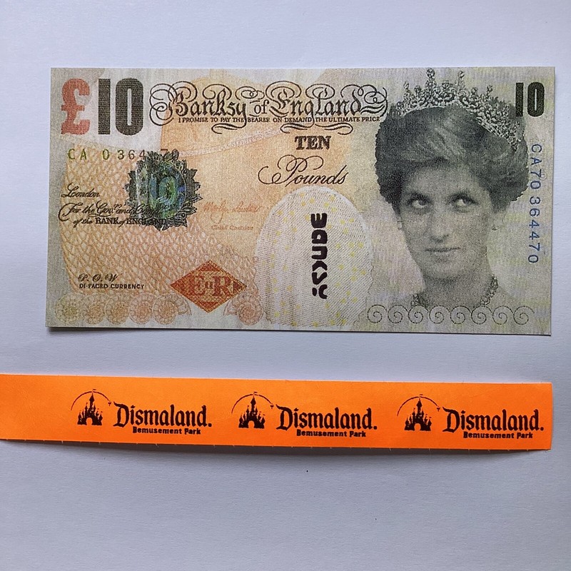 BANKSY Banknote Princess Di-Faced De Faced Tenner £10 Note Signed + Dismaland