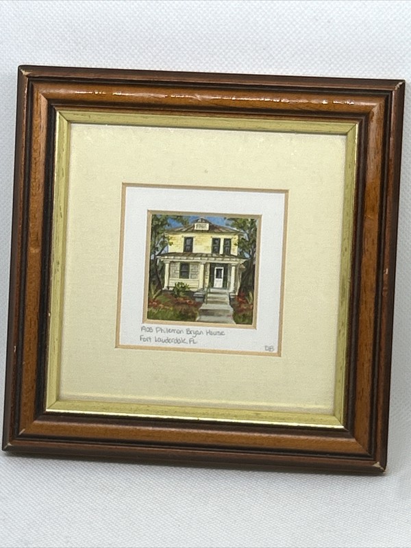 Global Miniatures Ft. Lauderdale Philemon Bryan House Signed SLH Art Print Litho