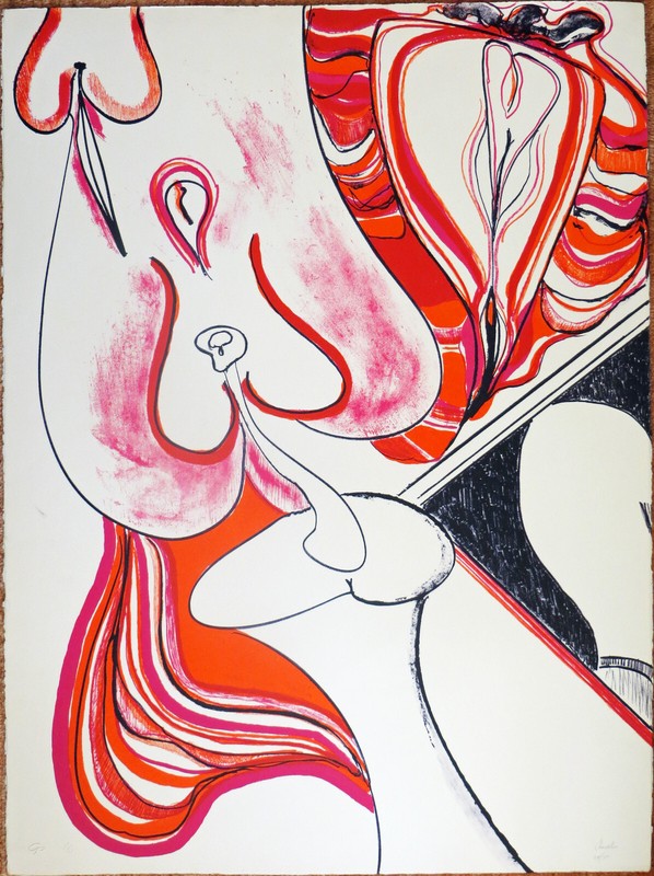 Felix Ruvolo Abstract Lithograph -Samson and Delila fr 10 West Coast Artists S/N gallery