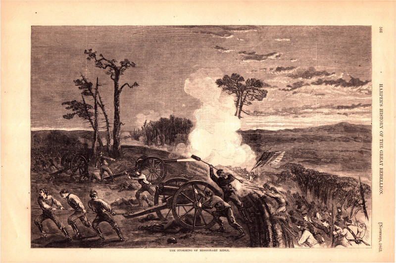 Chattanooga Tennessee Civil War Map-Missionary Ridge Battle Print-Harper's 1889