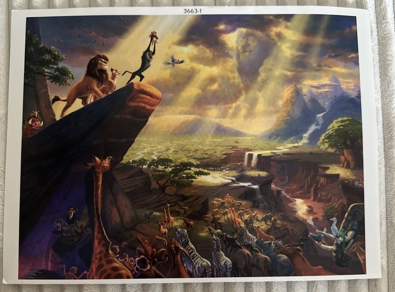 Official Disney artwork «The Lion King” created by Thomas Kinkade Studios.