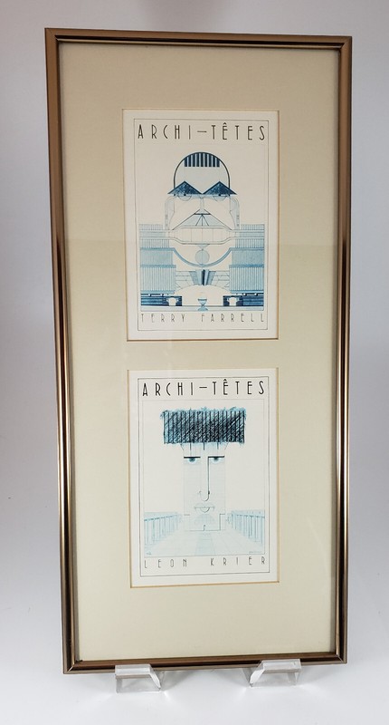 ~ Framed Prints "Terry Farrell" & "Leon Krier" Louis Hellman - Archi-tetes ~