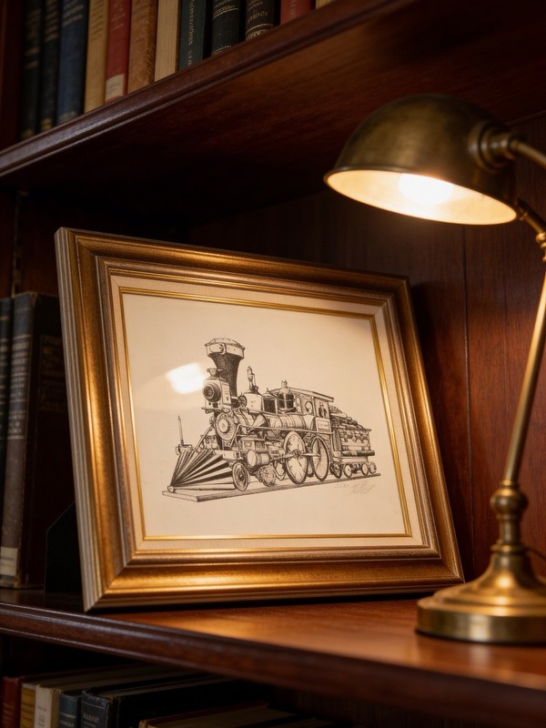 Don Stewart Locomotive Print Framed Composite Imagery DS Art Train Illustration