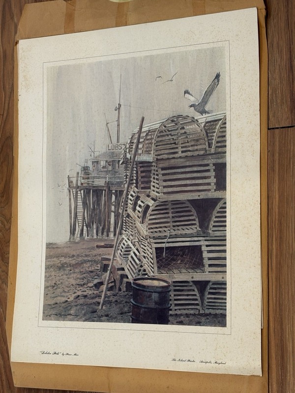 Lobster Pots Coastal Pier Print by Pierre Mion Island Annapolis Maryland VTG USA gallery