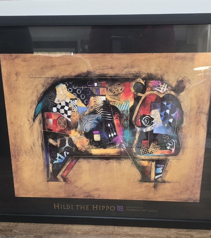640 Hilde The Hippo Framed Print 21″ John Douglas Phoenix Art Group Abstract