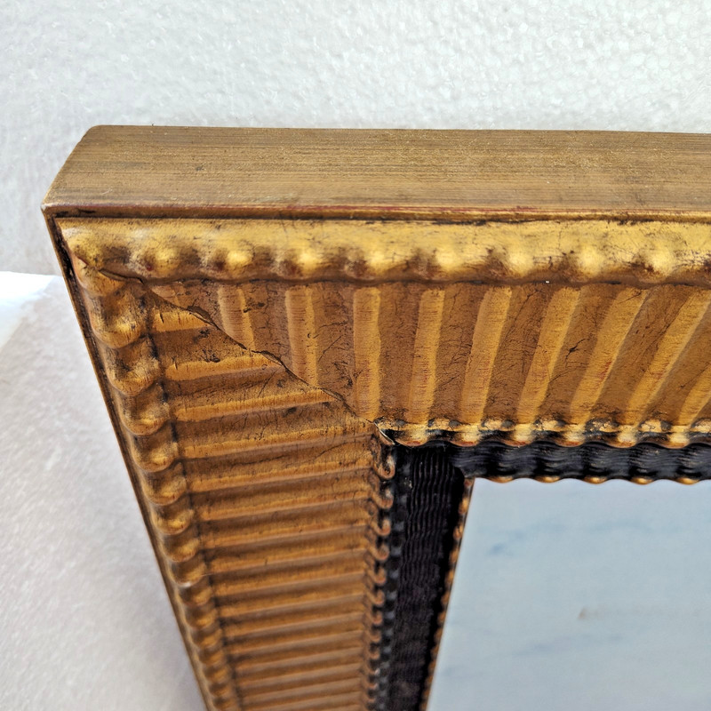 VTG "Yasmeen" Arabian Nights Crackle Glaze Wood Frame HEAVY 35"x23" gallery