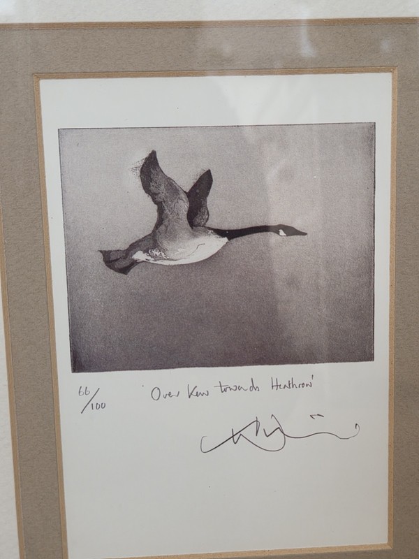 Pair Signed Limited Edition Goose Prints A/P VII & 66/100 Over Kew Towards Heat" gallery