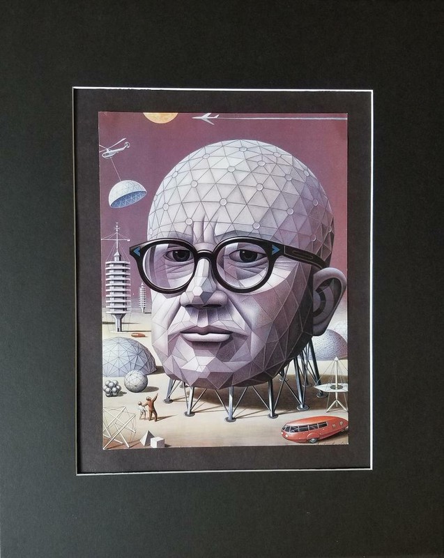 Boris Artzybasheff "R. Buckminster Fuller"Mounted off-set Lithograph 1998 gallery