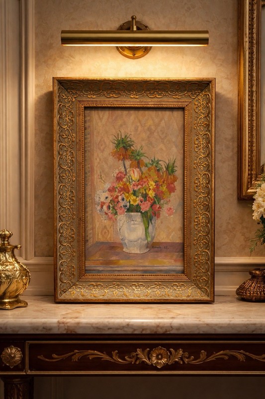 14×11 Still Life: Flowers (1885) by Impressionist Pierre-Auguste Renoir. Art