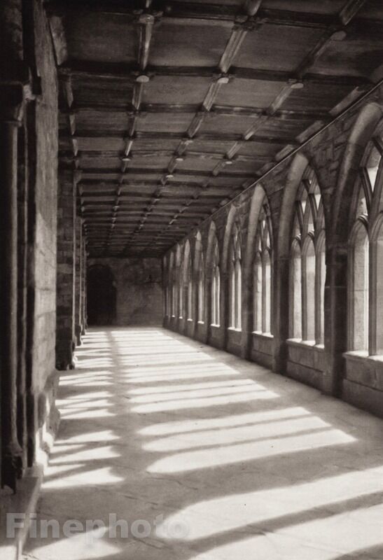 1926 Vintage UK England DURHAM CATHEDRAL Religion Cloisters Photo By E.O. HOPPE