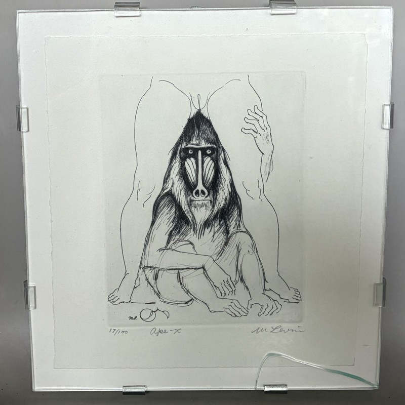 Signed Erotic Artist Morton Levin Original Etching 17/100 – Ape-X