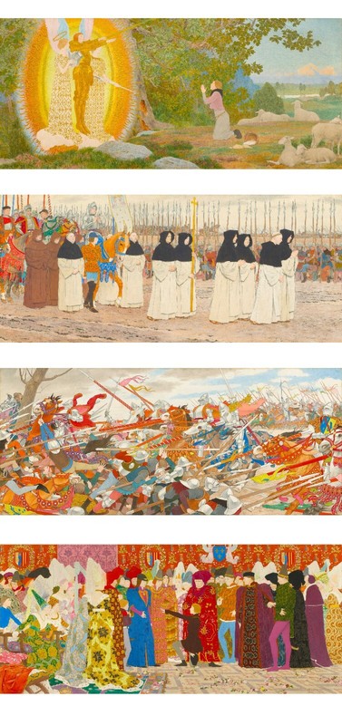 Joan of Arc -SERIES - Louis M. Boutlet de Movel - (4) Separate Prints on Canvas
