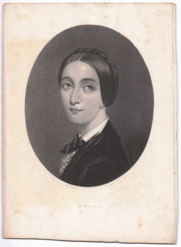 T. Loway Engraving After A. Buckner Eugénie Doche «Shirley» Portrait Unframed
