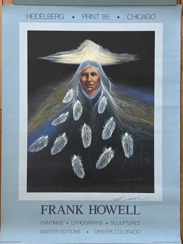 RARE Frank Howell Lithograph «Heidelberg – Print ’85 – Chicago» Signed 24×18