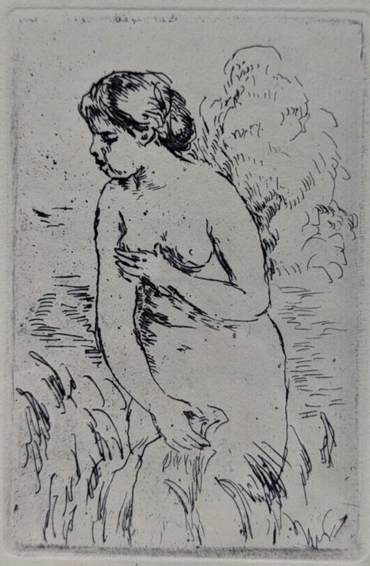 Pierre Auguste Renoir Ethching, Baigneuse Delteil Stella 23, 1910, RARE gallery