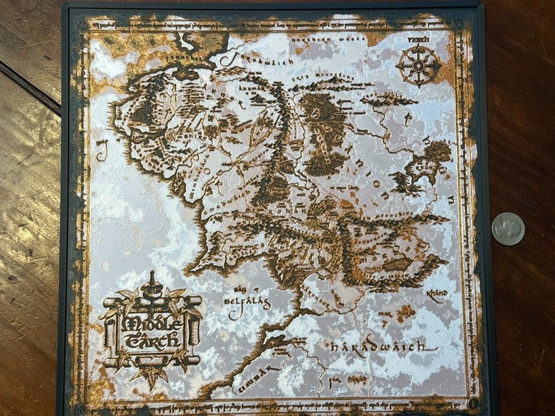 Map of Middle Earth 3D Image - 12.25 inches - Lord of the Rings - Ring of Power
