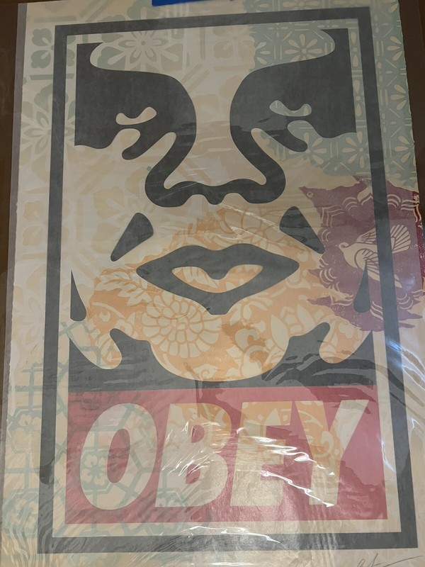 Shepard Fairey – Obey Icon HPM – Stencil Screen Print – Hand Painted Multiple