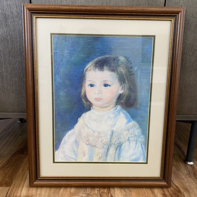 Vtg Renoir's Lucie Berard (Child in White) Framed Art Print 18x22"