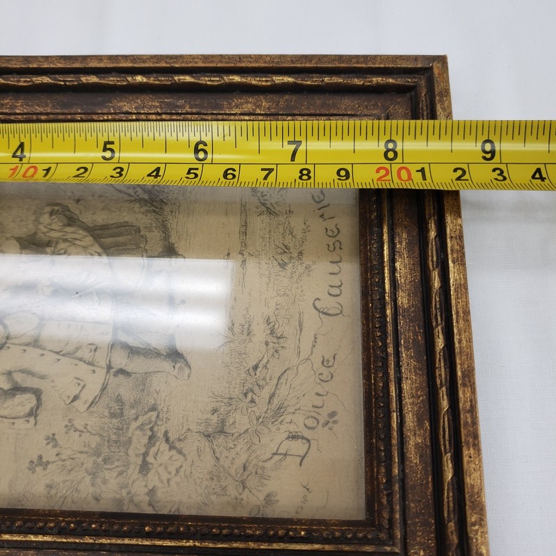 Lucien Penet Vintage Reproduction French Etching Wooden Framed 8.5 X 6 Children gallery