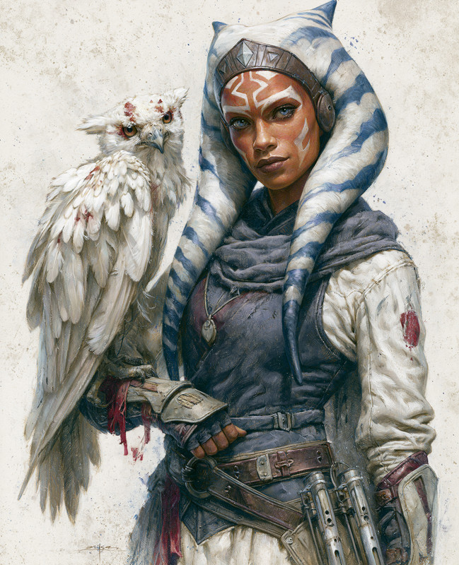 8×10 Head-Tailed Alien Woman With White Owl Art Print – 842864570