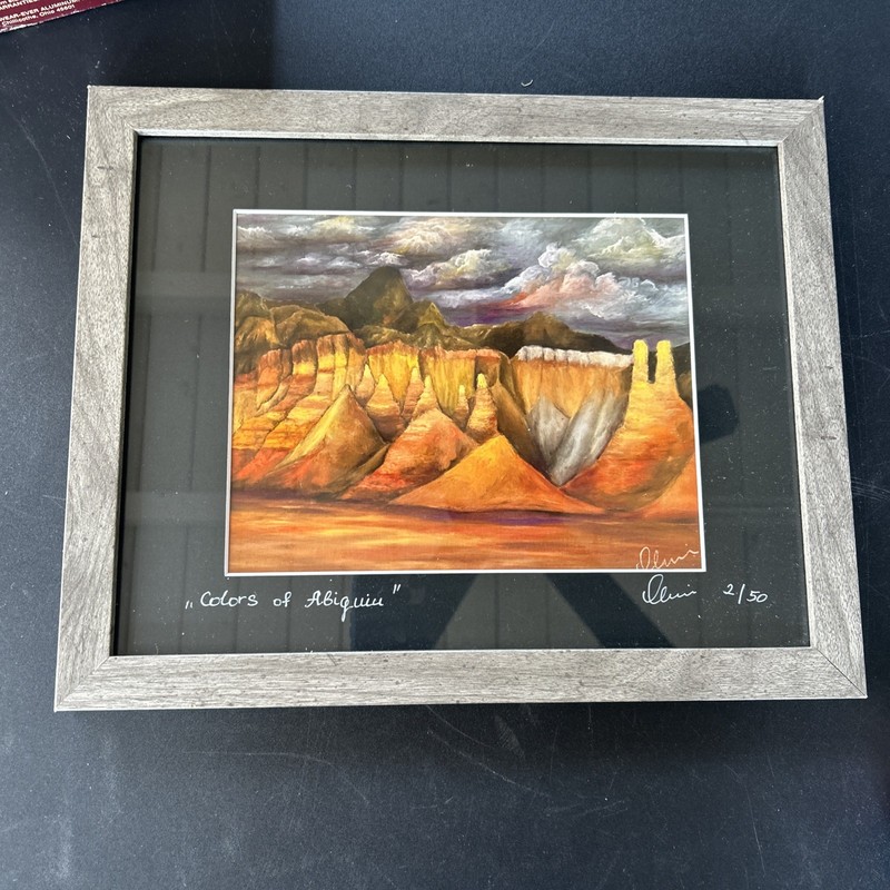 Art Print «Colors Of Albiquiu» New Mexico Signed, Numbered 2/50 Framed 15×12