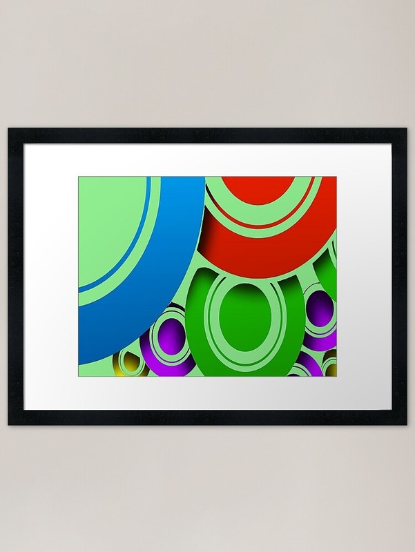 Color geometric shapes art Framed A Framed Wall Art Poster Canvas Print Picture