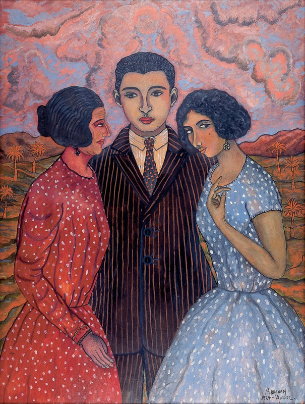 Abraham Ángel La Familia Art Print Mexican Modernist Family Wall Decor