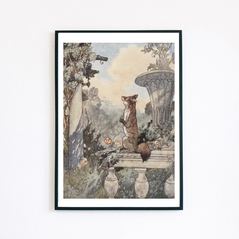 Vintage Fox Botanical Antique Illustration A5 Retro Wall Decor Fine Art Print