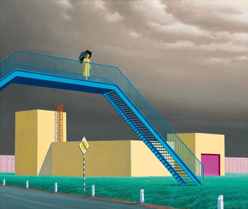 Jeffery Smart : The footbridge : Premium Quality Fine Art Print