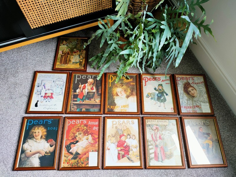 X11 PEARS SOAP ADVERTISING FRAMED Vintage Good Condition 24.5 Cm By 32 Cm