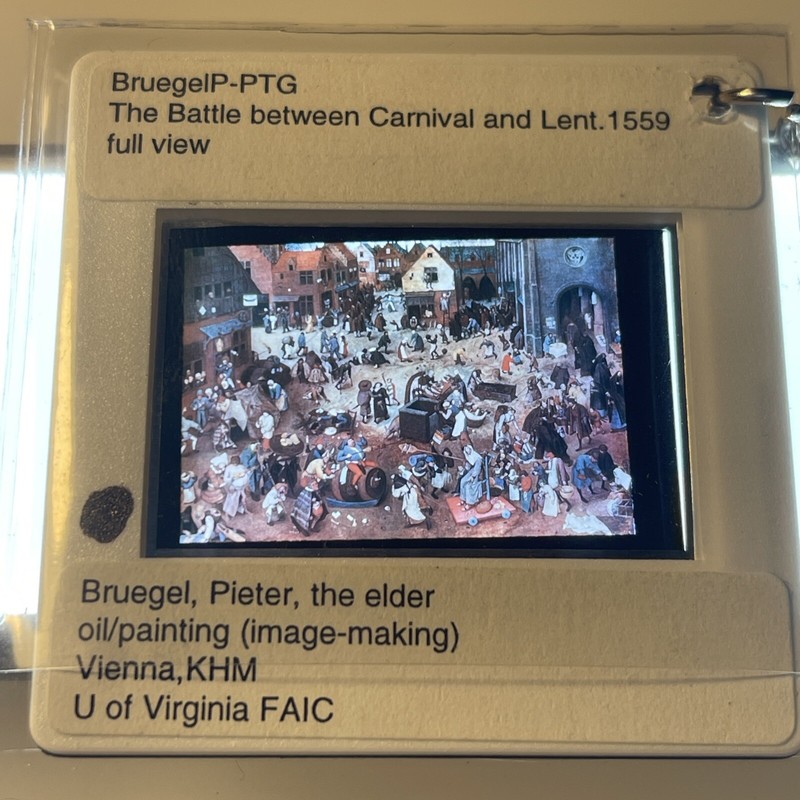 Peter Bruegel “Carnival & Lent” Renaissance Art 35mm Art Slide KEYCHAIN 750