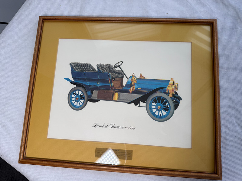 1906 Lambert Tonneau Car Framed Print – 14″ x 16-3/4″