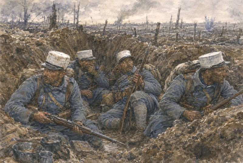 French Foreighn Legion 1st WW. Print On Board 12×8 Inches